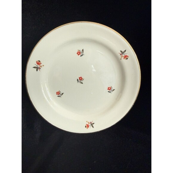 4 Cunningham & Picket 6 1/4”Saucer Eggshell 1940’s Desert Cardinal Hand Decorate